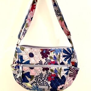 Vintage Vera Bradley Quilted Floral Crossbody in Blue, Pink, Green, Purple